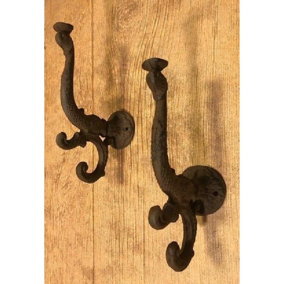 One (1) Cast Iron Chinese Dragon 8" Wall Hook Dolphin Wall Hooks 0170-01204 R - Picture 6 of 12